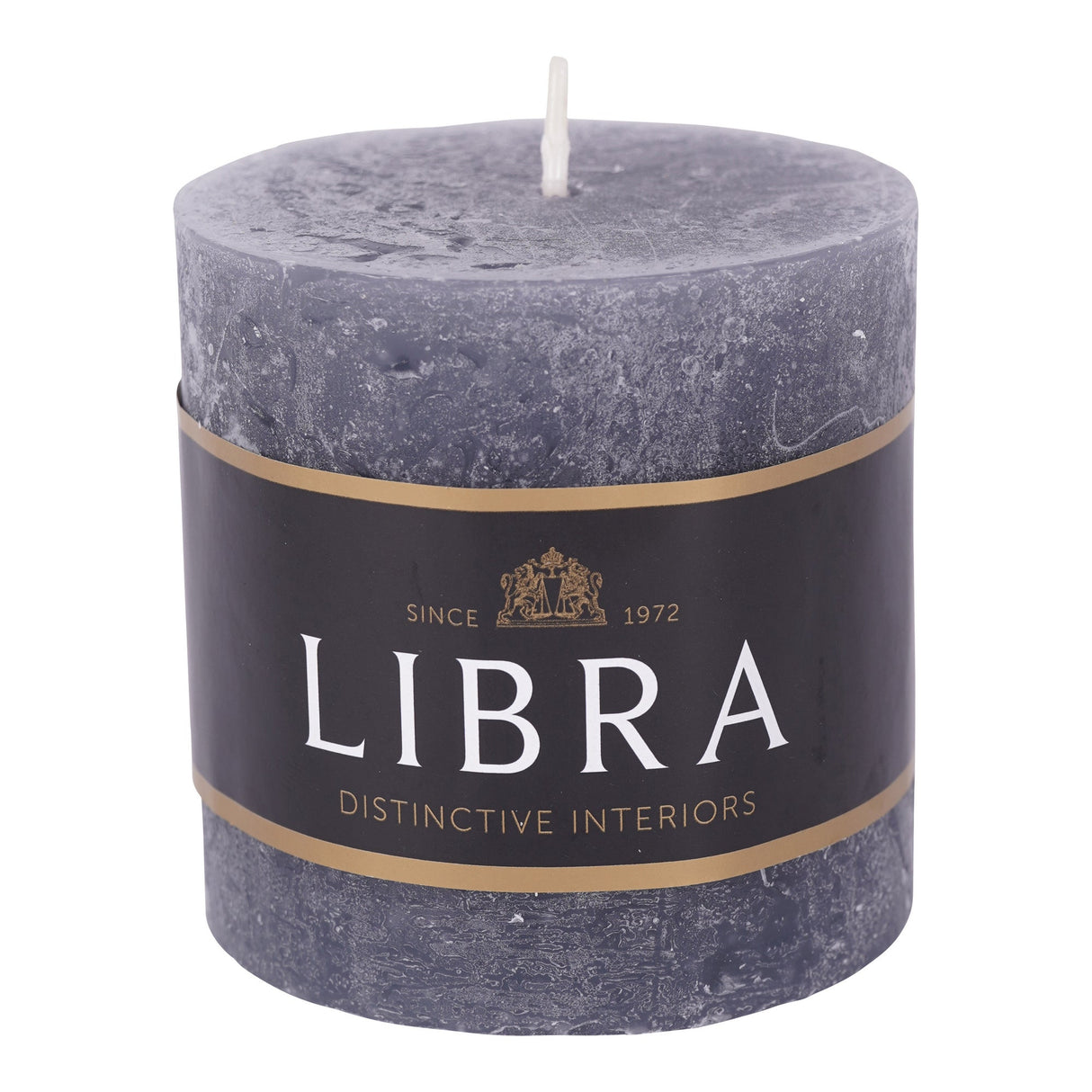 Dark Pewter Rustica Pillar Candle - 7x7cm