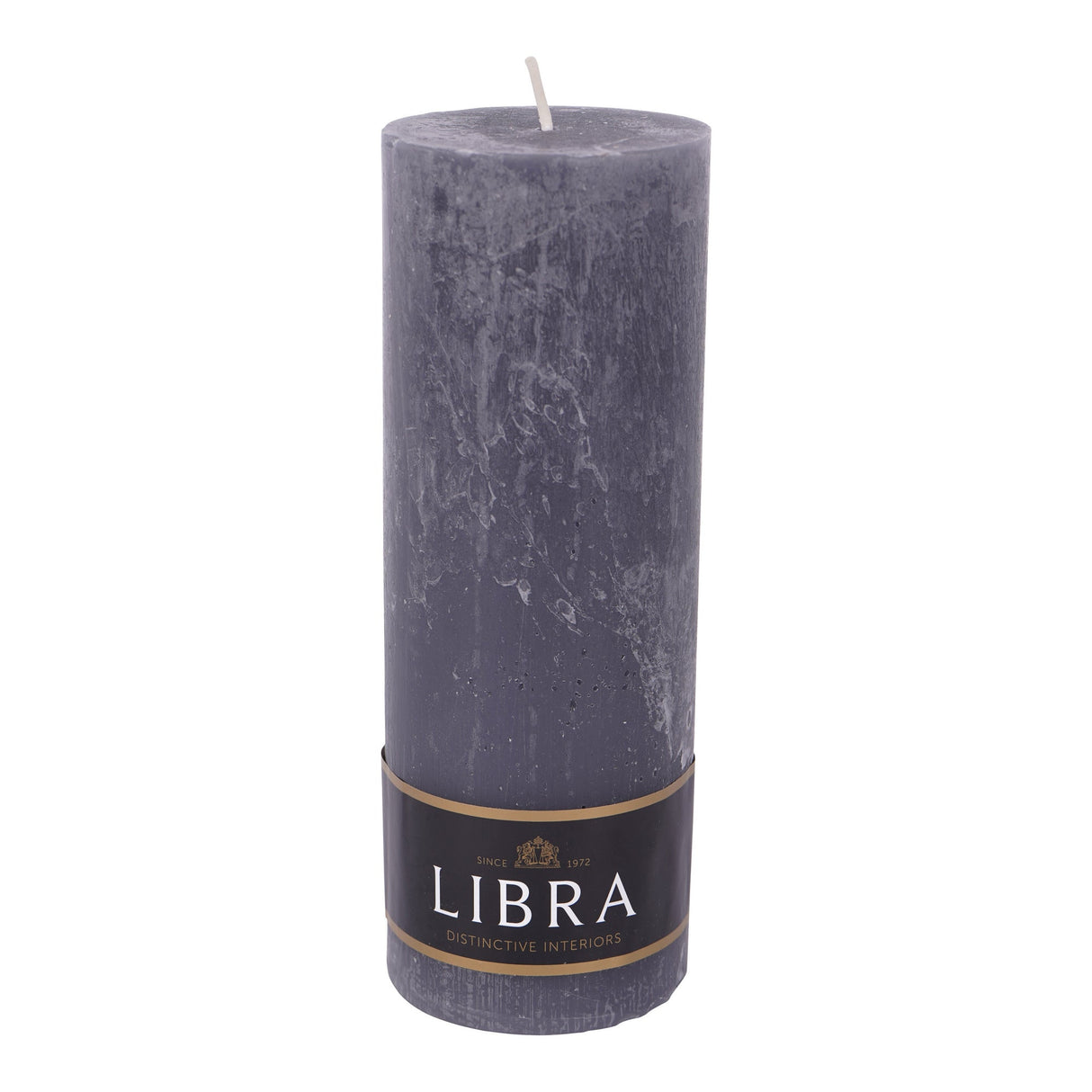Dark Pewter Rustica Pillar Candle - 7x19cm