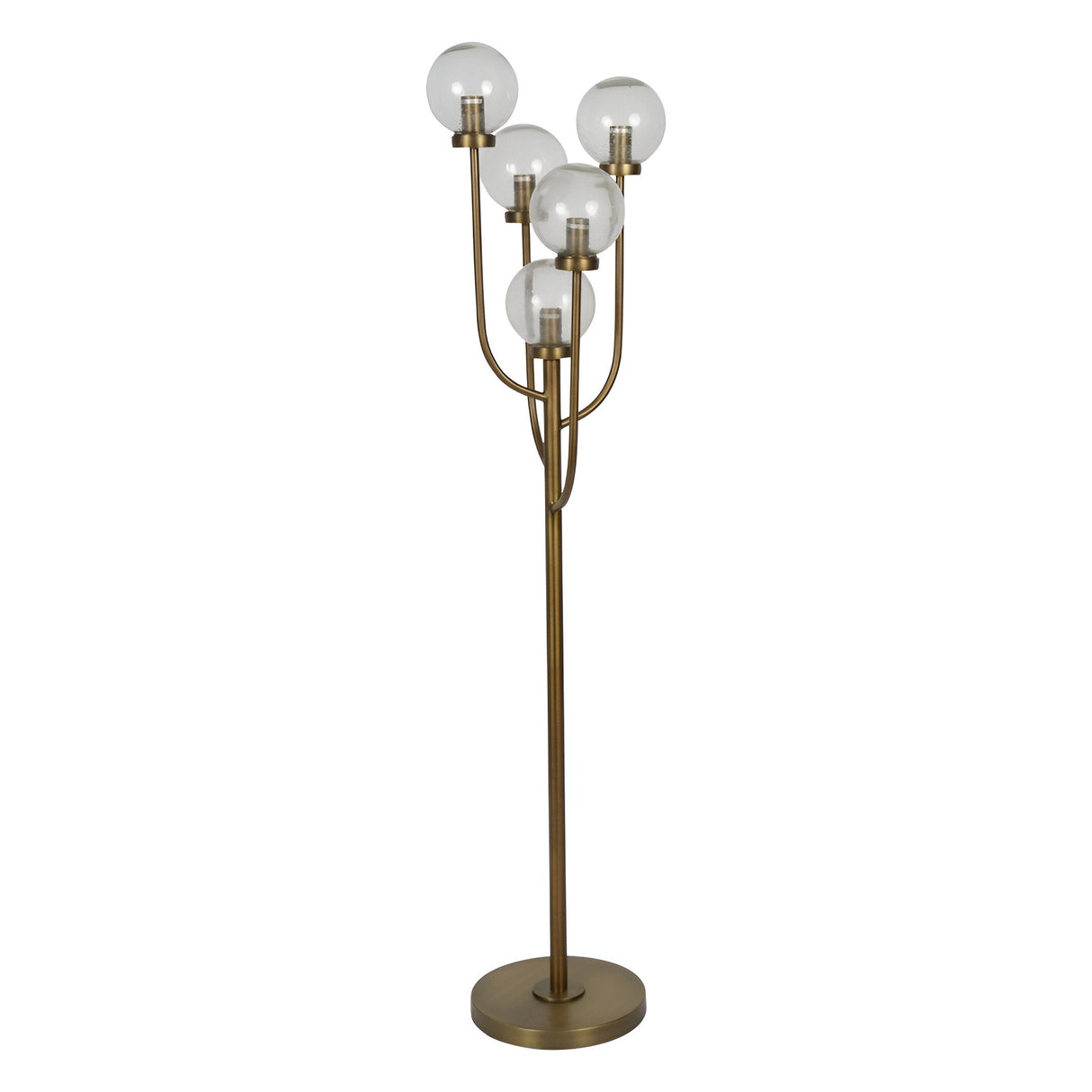 Wellesley 5 Light Globe Floor Lamp - Antique Brass