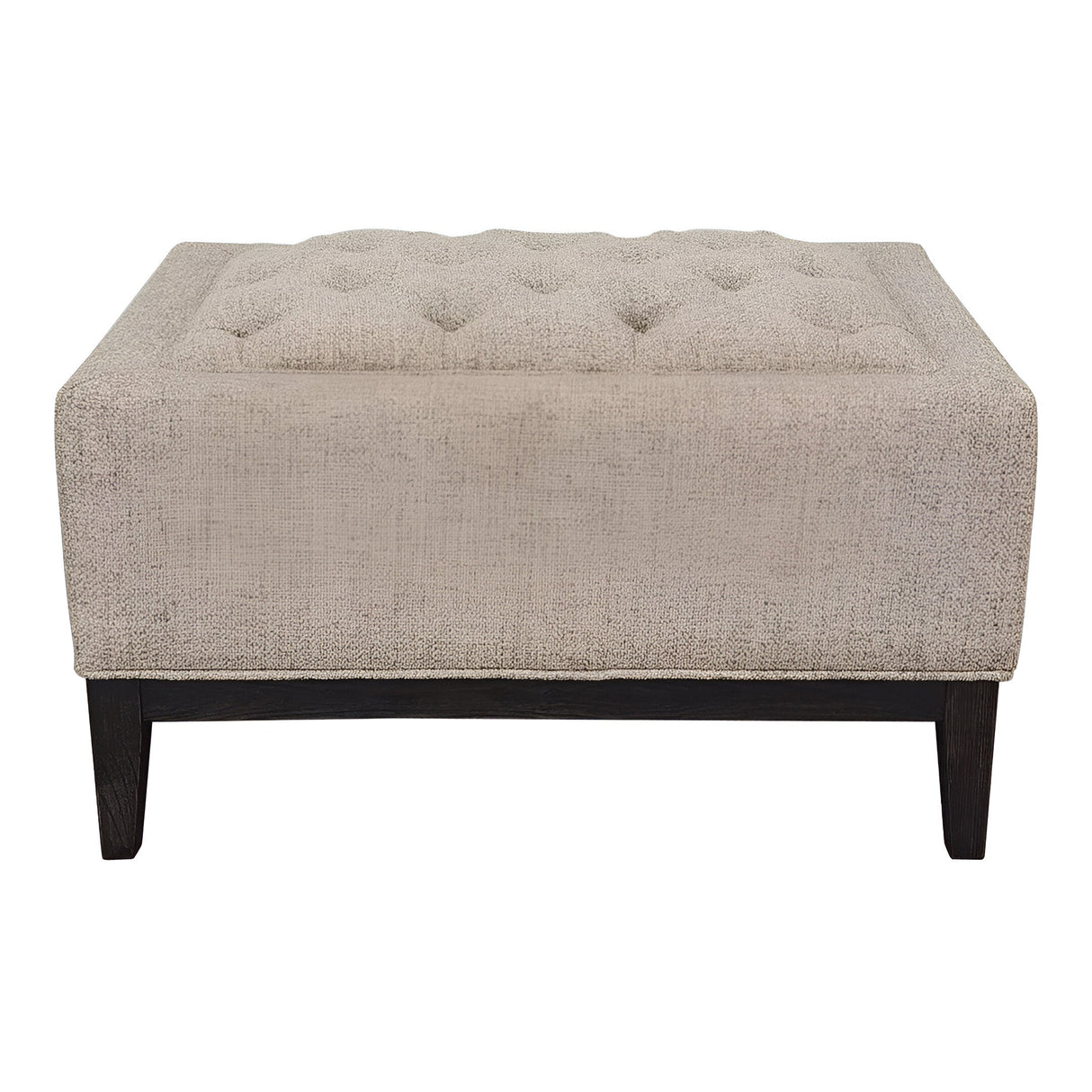 Theodore Buttoned Stool - Dark Taupe