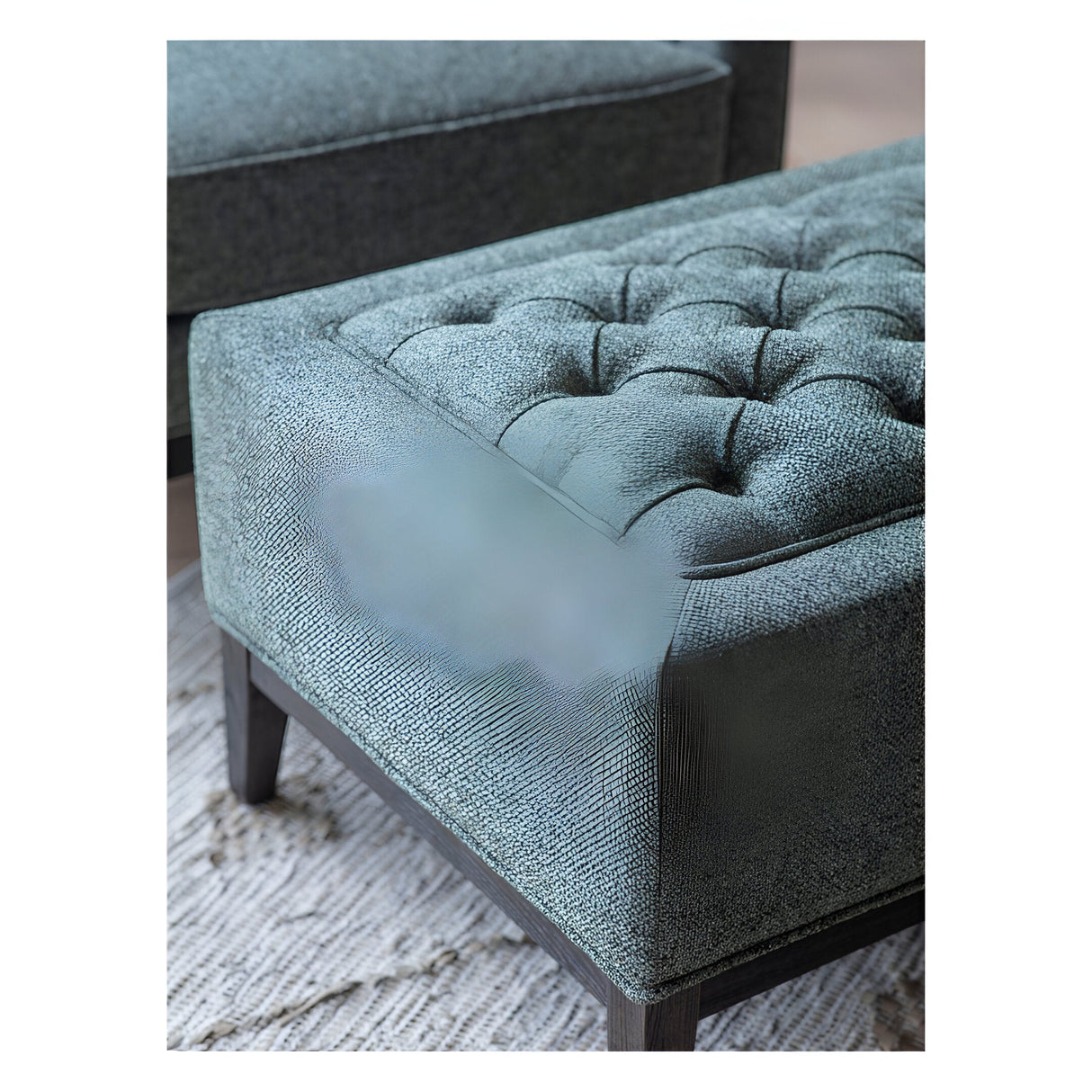 Theodore Buttoned Stool - Forest Green