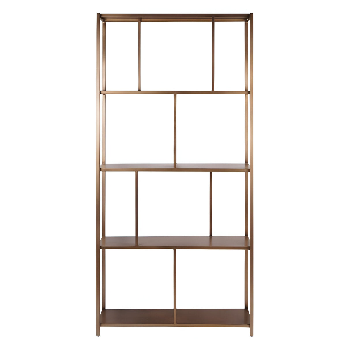 Brooks Tall Metal Shelving Unit - Brushed Champagne