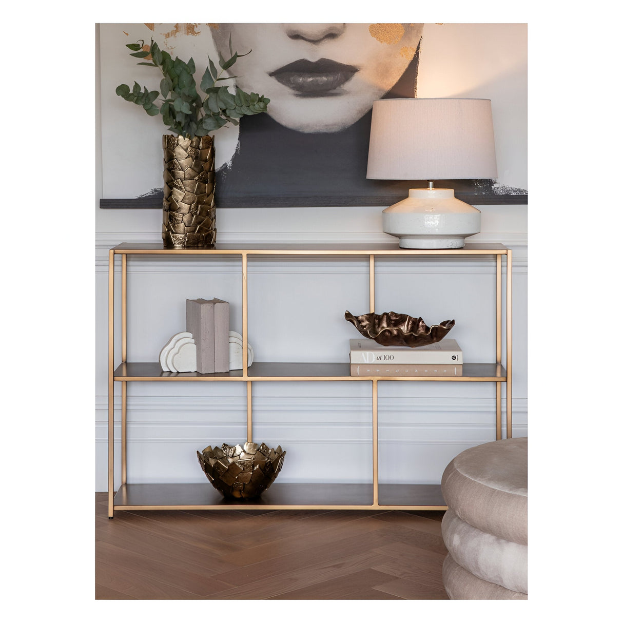 Brooks Console Table - Brushed Champagne