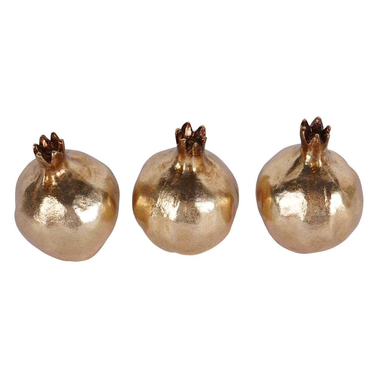 Laura Ashley Set of 3 Gold Pomegranate Decorations - 11cm