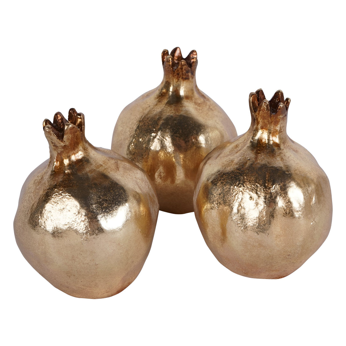 Laura Ashley Set of 3 Gold Pomegranate Decorations - 11cm