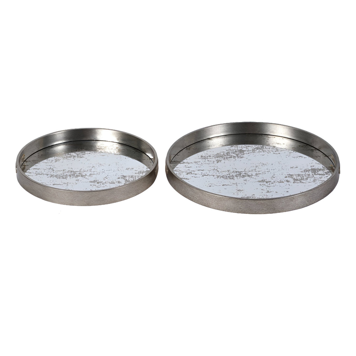 Laura Ashley Set of 2 Whinfell Mirrored Trays - Silver