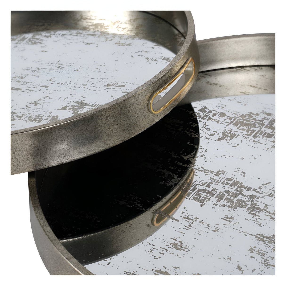 Laura Ashley Set of 2 Whinfell Mirrored Trays - Silver