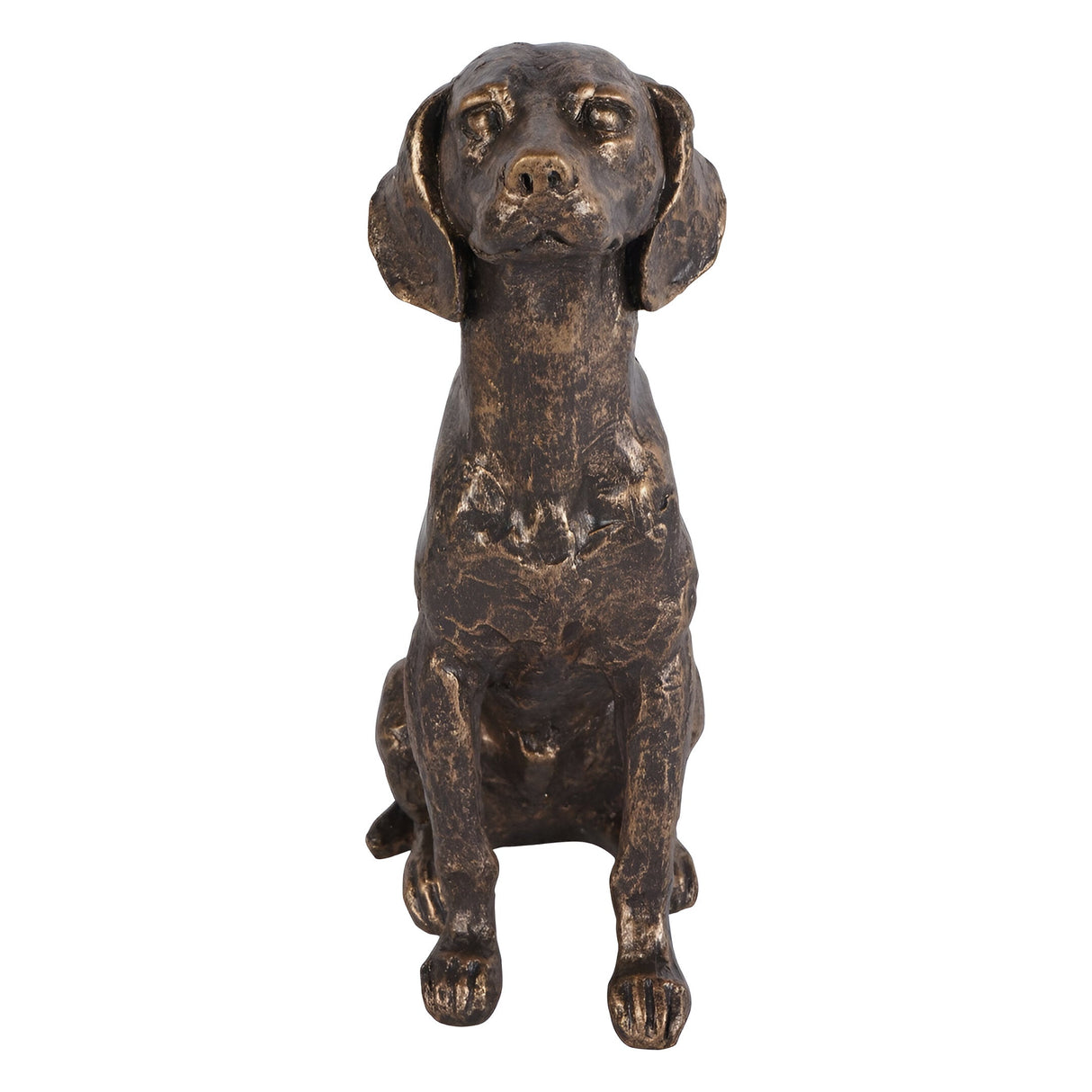 Laura Ashley Bronze Large Sitting Dog Figurine - 27cm