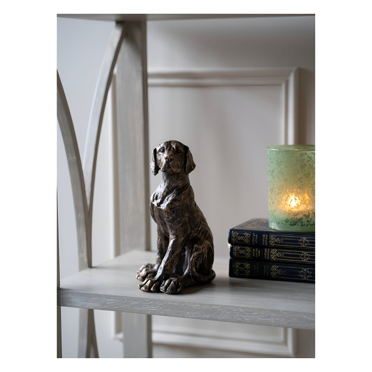 Laura Ashley Bronze Small Sitting Dog Figurine - 21.5cm