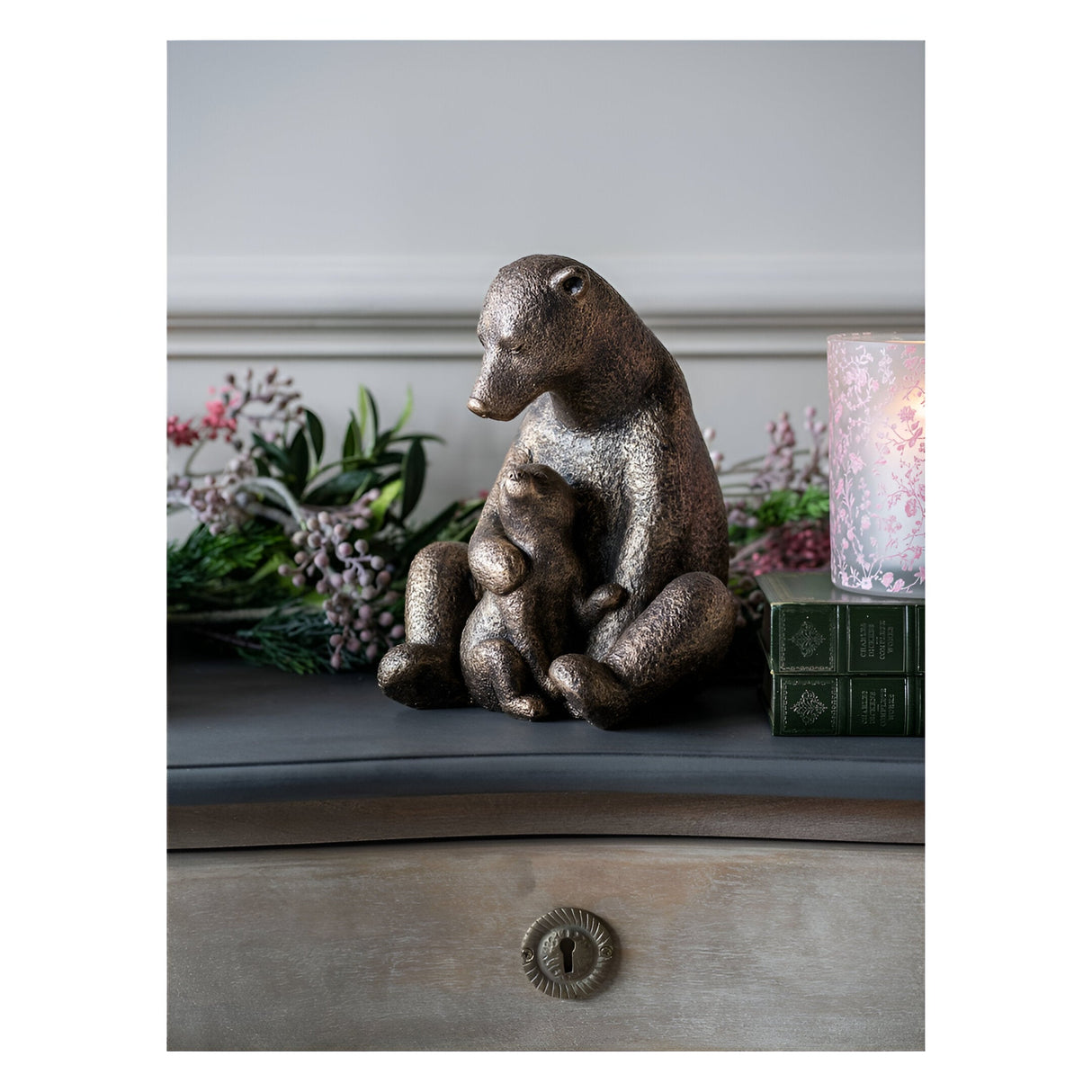 Laura Ashley Bronze Bear with Cub Figurine - 22.5cm
