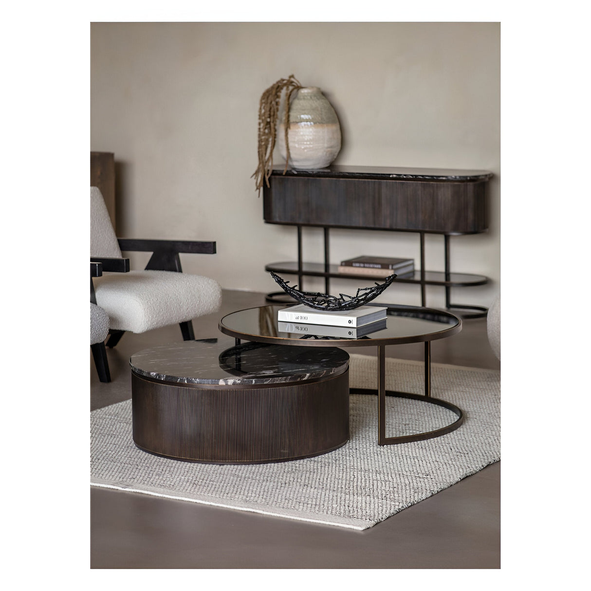 Belvedere Set of 2 Nesting Coffee Tables - Black