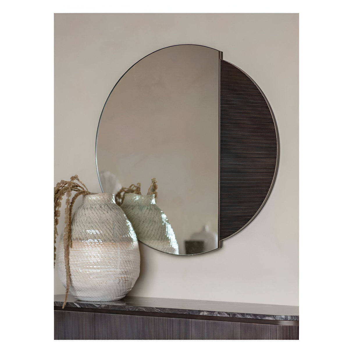 Belvedere Black Wall Mirror - 90cm