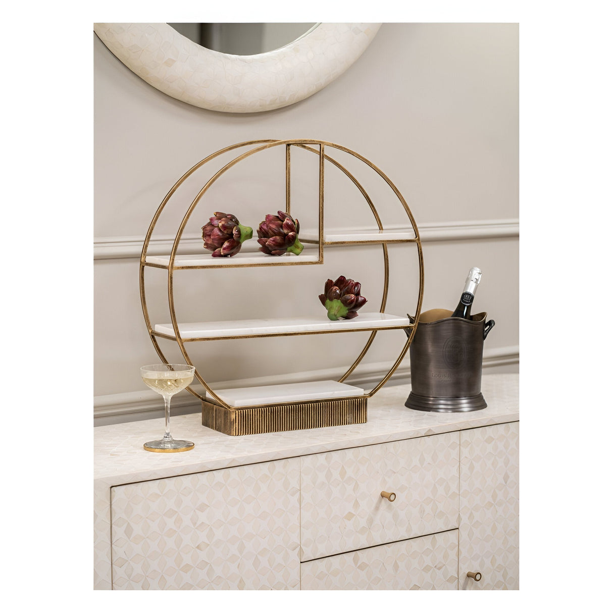 Belvedere Large Multi Tier Buffet Stand - Aged Gold