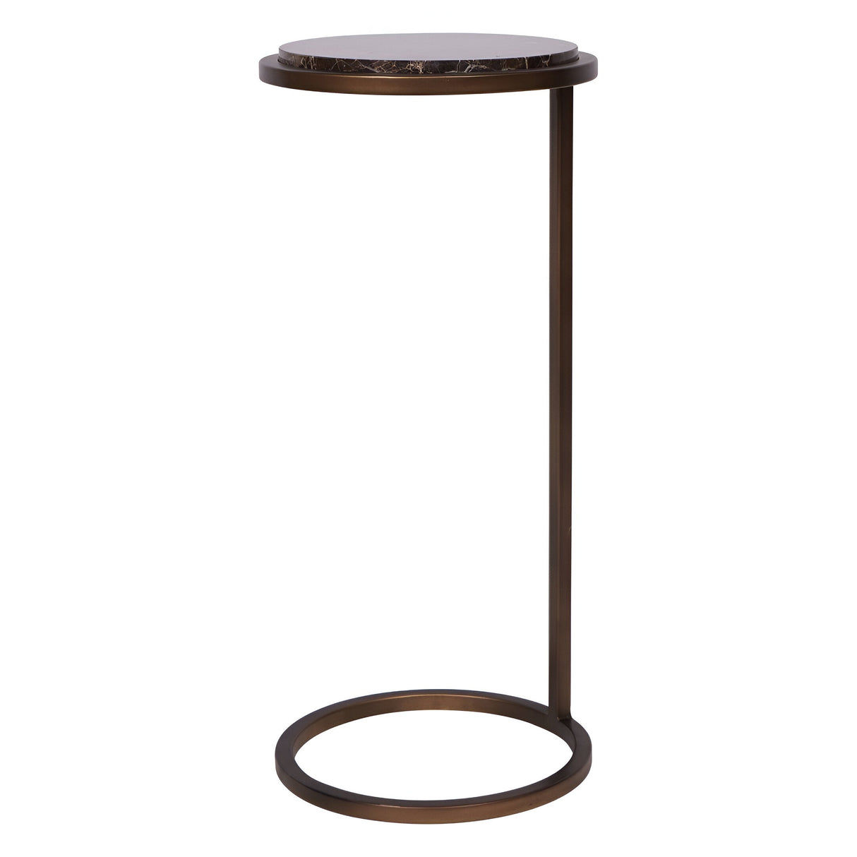 Iota Emperador Marble Accent Table - Brown & Black