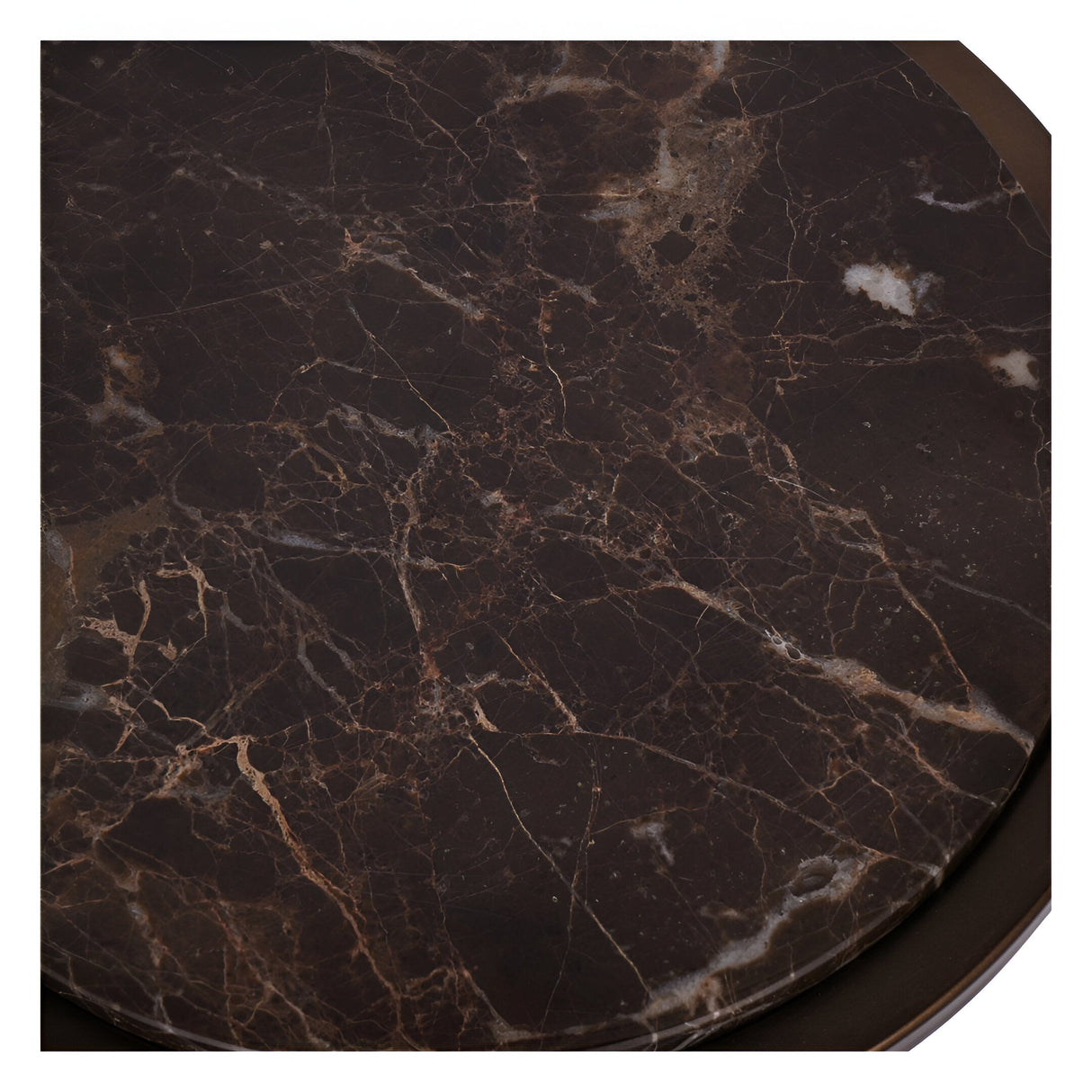 Iota Emperador Marble Accent Table - Brown & Black