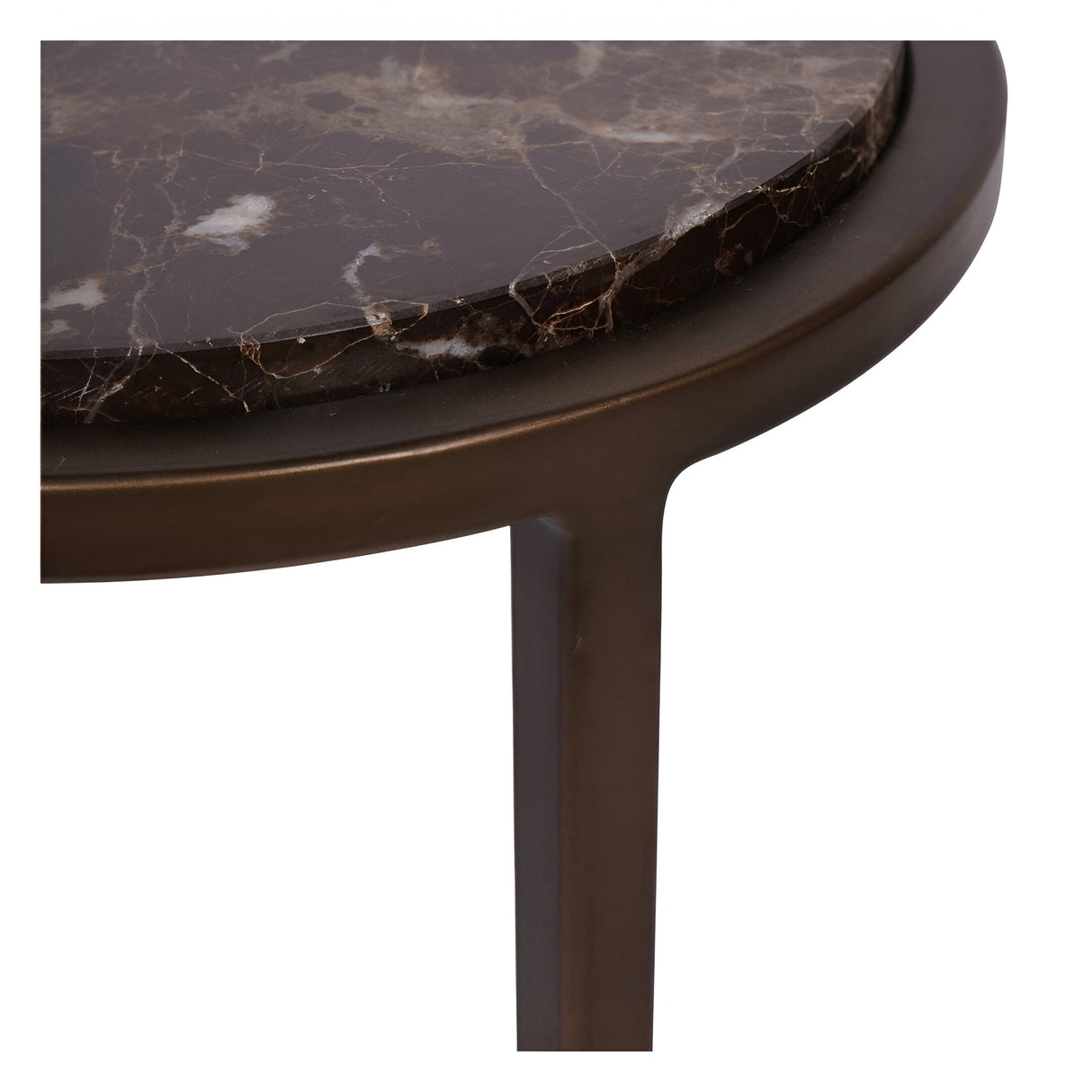 Iota Emperador Marble Accent Table - Brown & Black