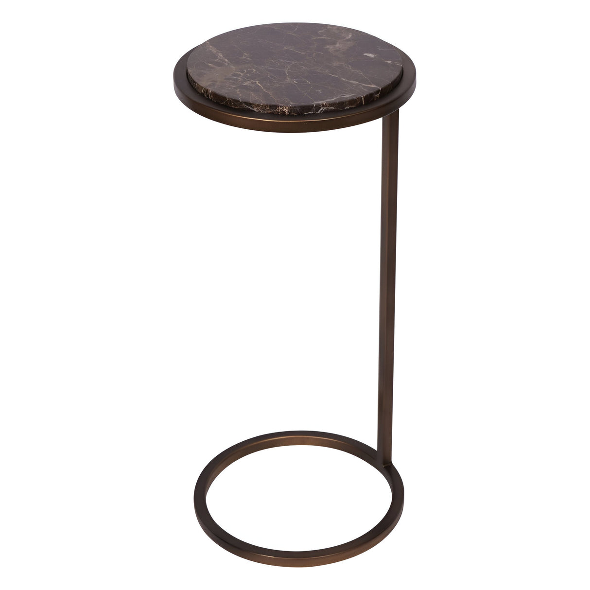 Iota Emperador Marble Accent Table - Brown & Black