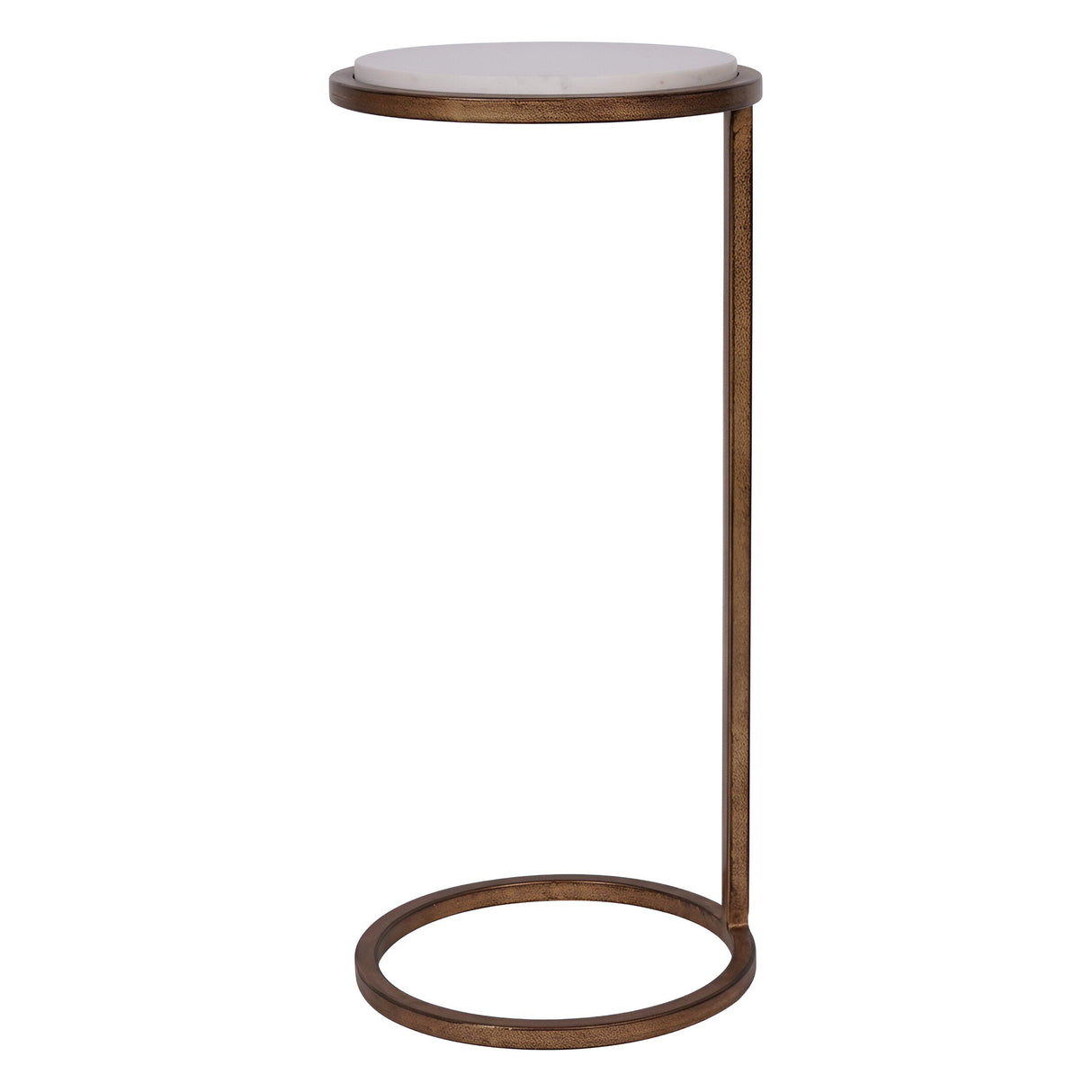 Iota Banswara Marble Accent Table - White & Gold