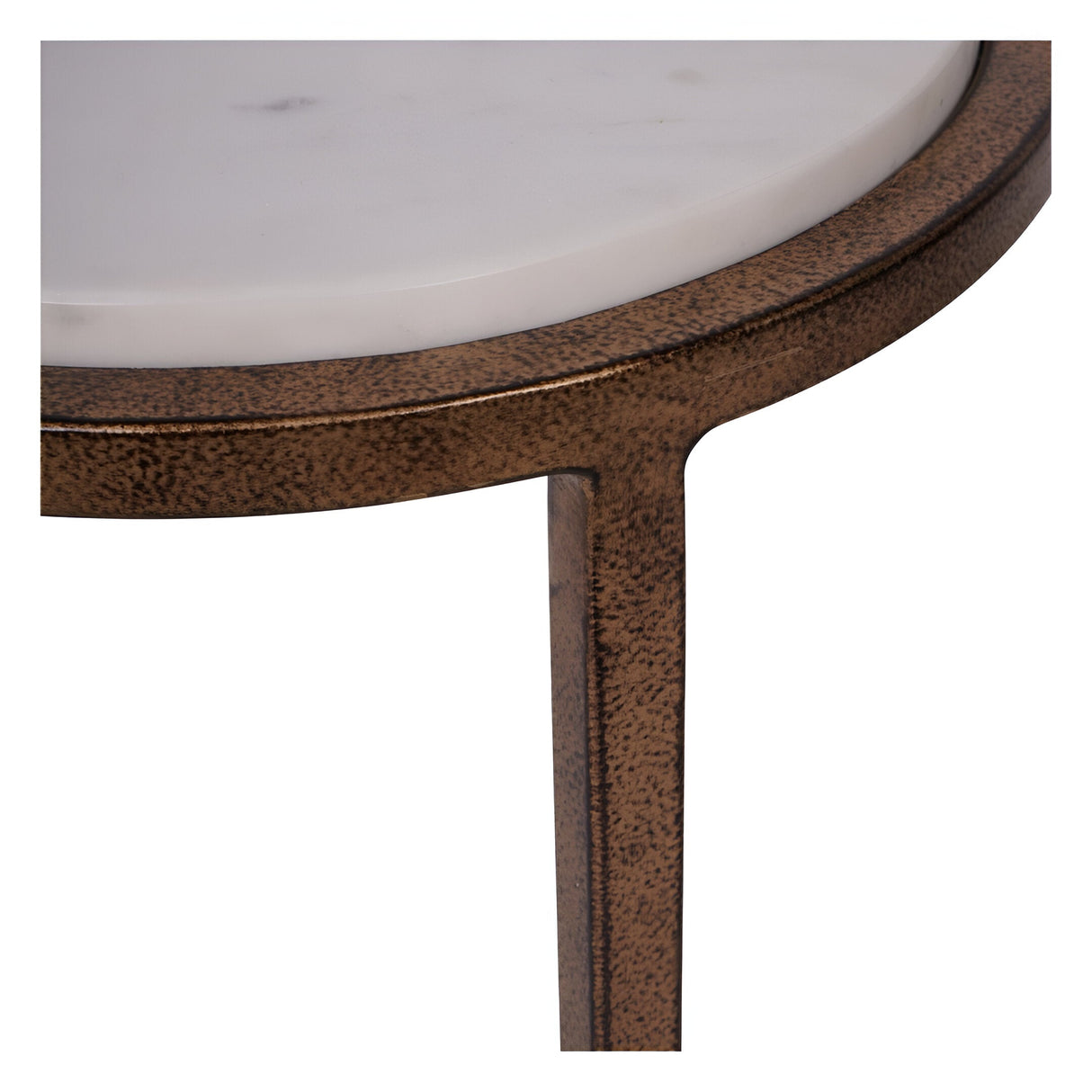 Iota Banswara Marble Accent Table - White & Gold