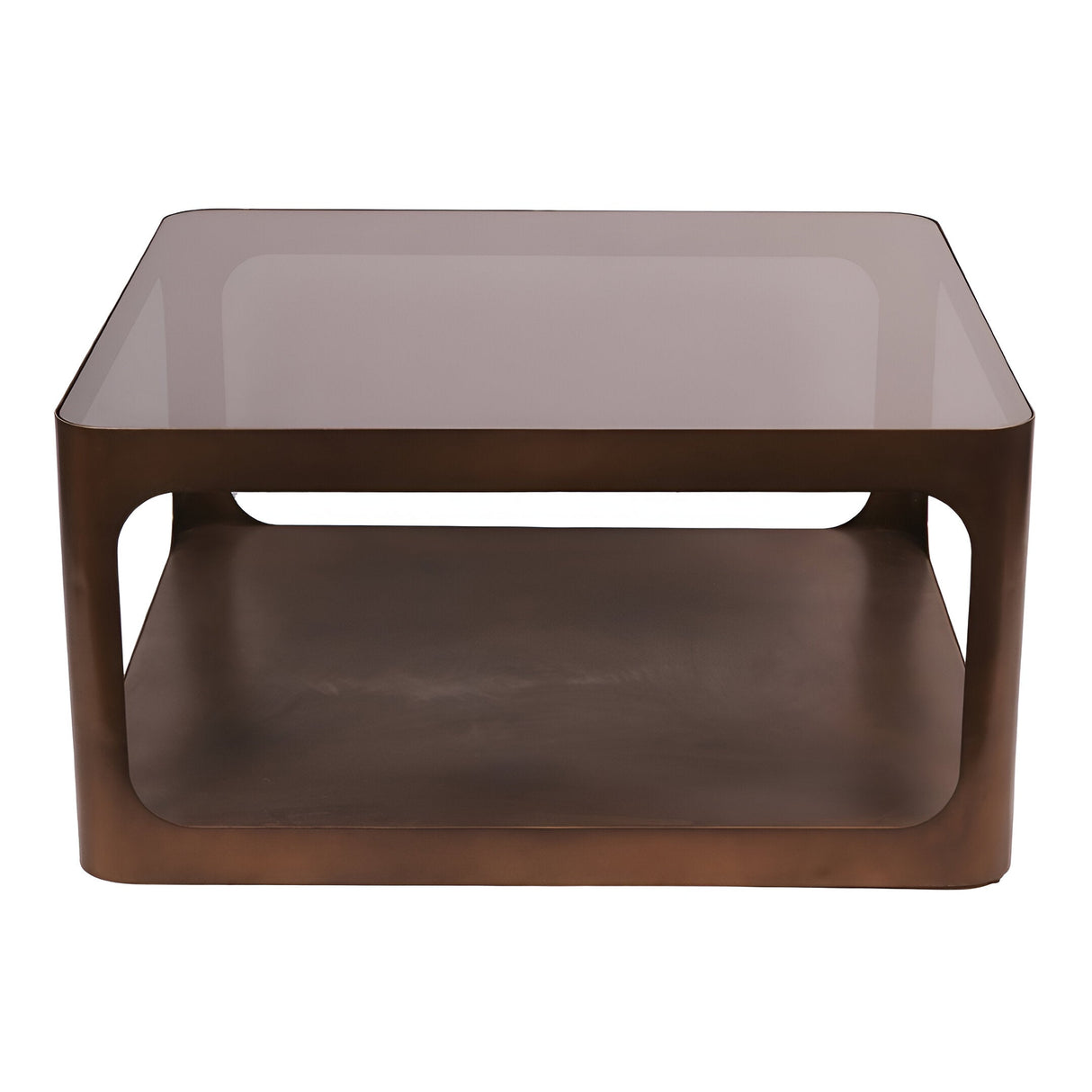 Thorpe Metal & Glass Square Coffee Table - Gold
