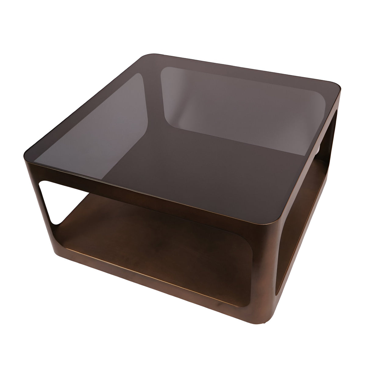 Thorpe Metal & Glass Square Coffee Table - Gold