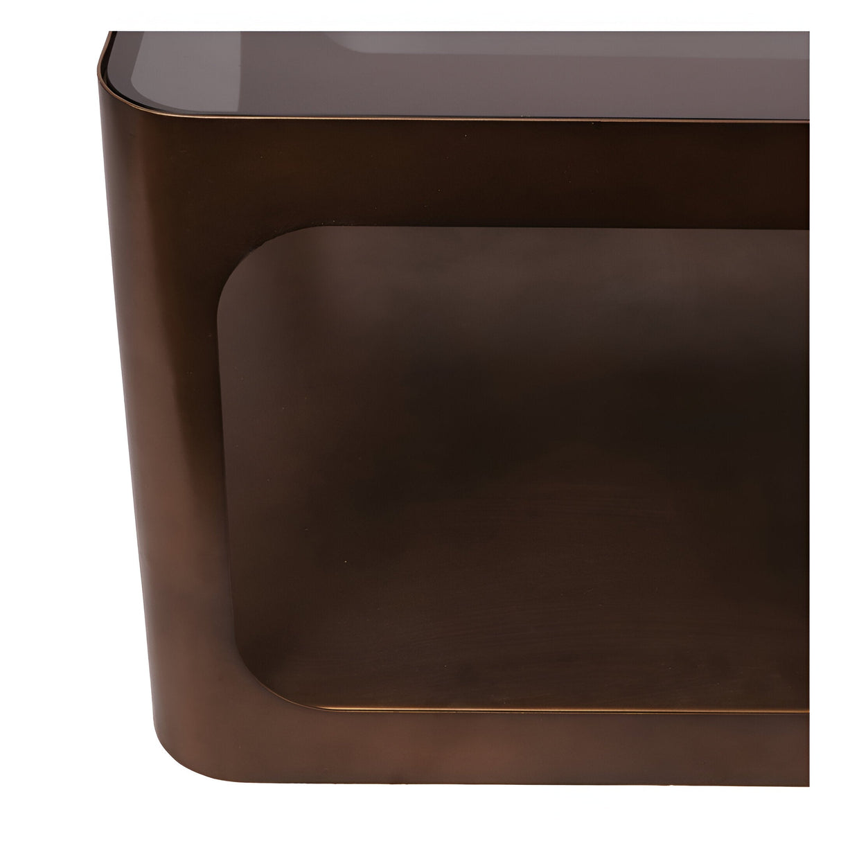Thorpe Metal & Glass Square Coffee Table - Gold