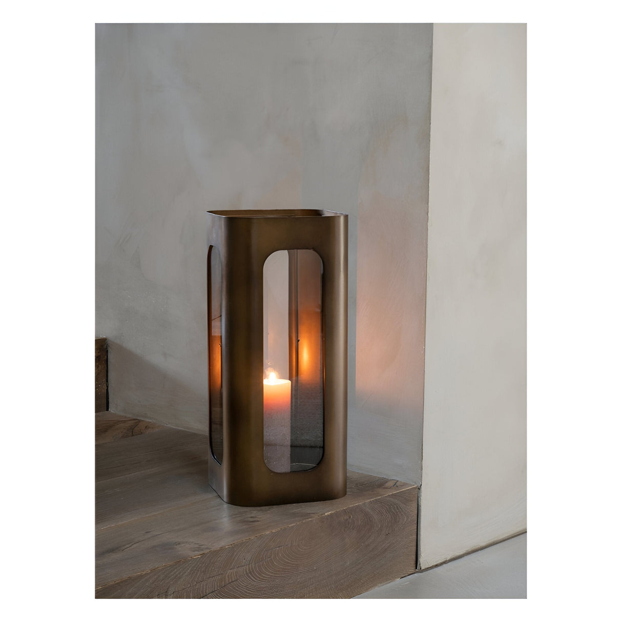 Thorpe Metal & Glass Hurricane Medium 53cm - Gold