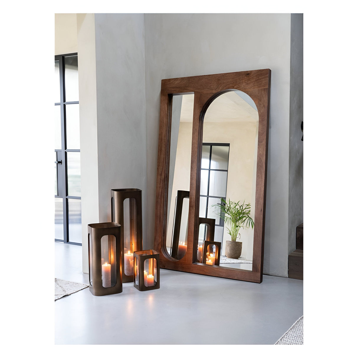 Thorpe Metal & Glass Hurricane Large 78cm - Gold