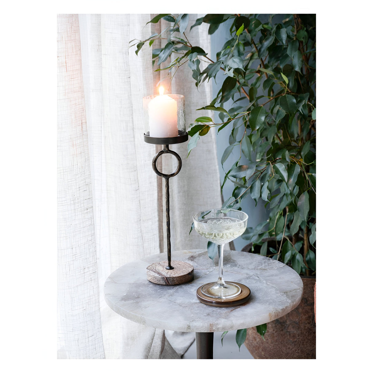 Rutland Small Table Hurricane 39cm - Antique Gold