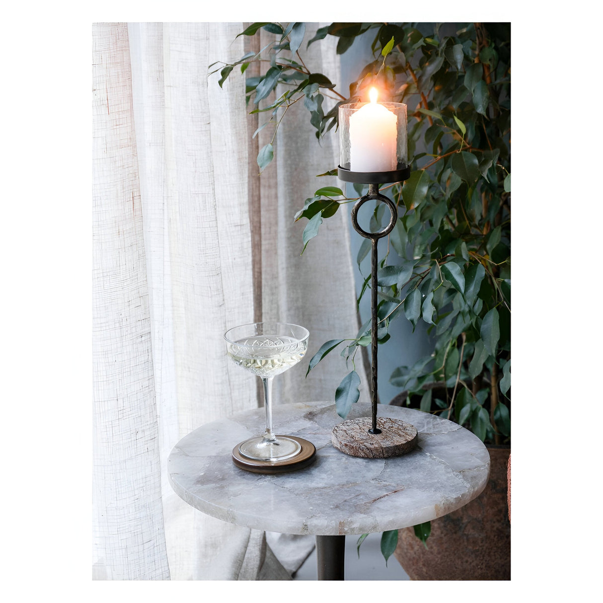 Rutland Large Table Hurricane 45cm - Antique Gold