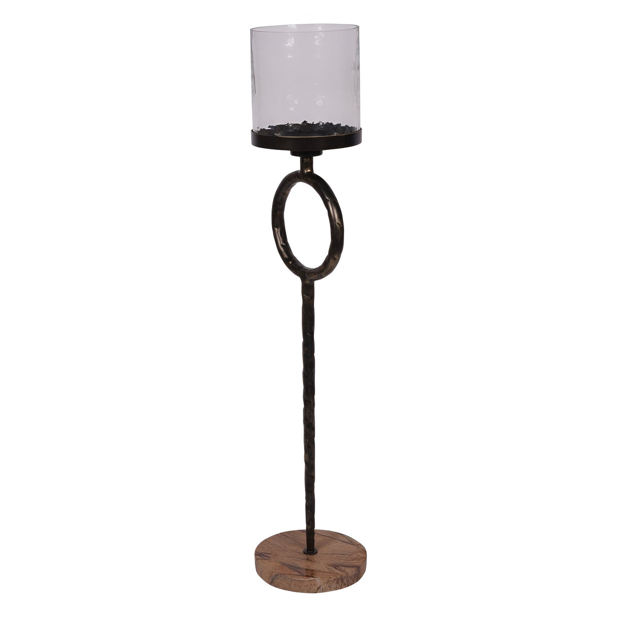 Rutland Large Pillar Floor Hurricane 108cm - Antique Gold