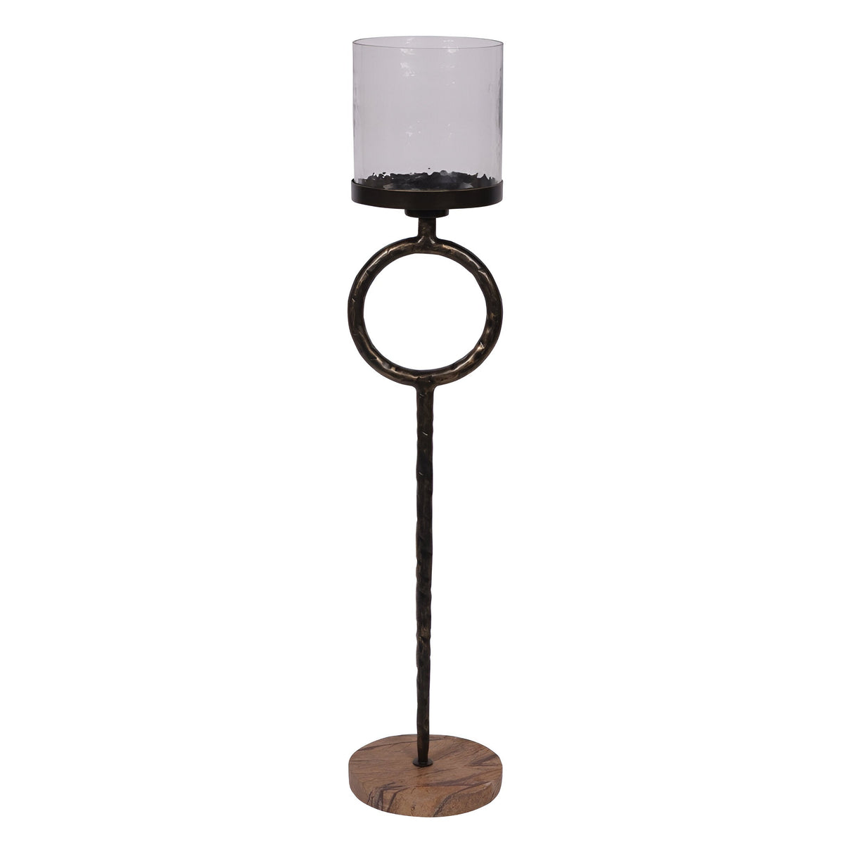 Rutland Large Pillar Floor Hurricane 108cm - Antique Gold