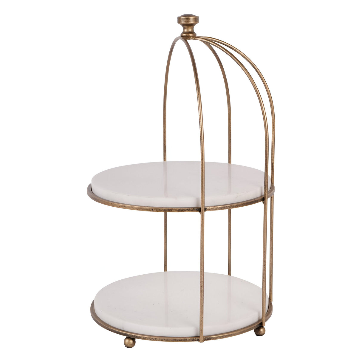 Belvedere Two Tiered Buffet Stand - Aged Gold
