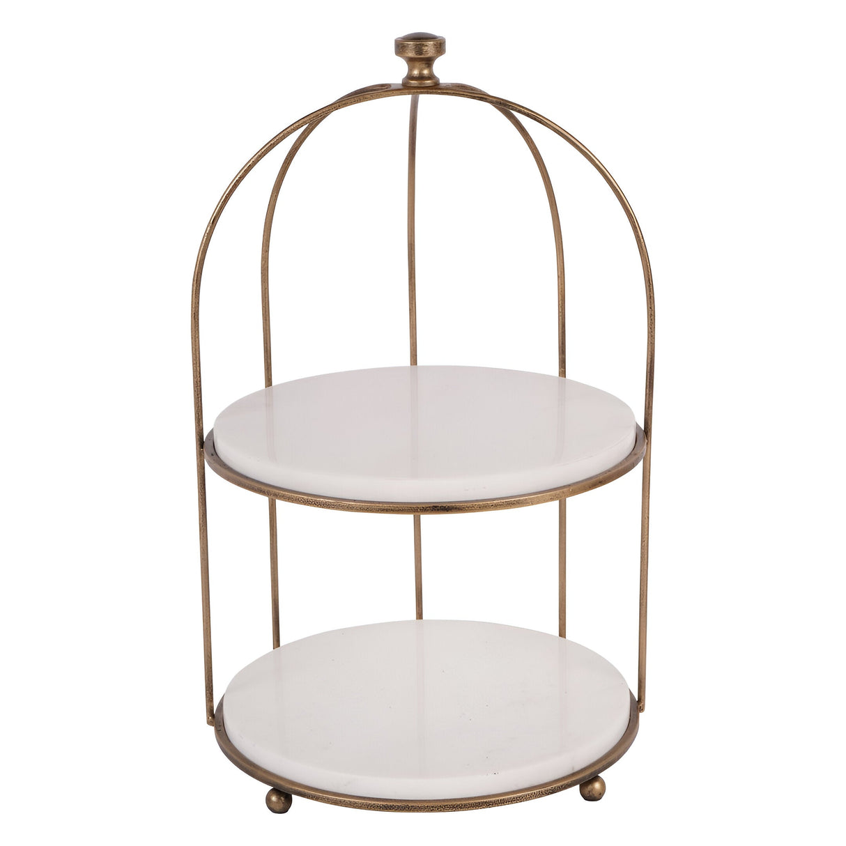 Belvedere Two Tiered Buffet Stand - Aged Gold