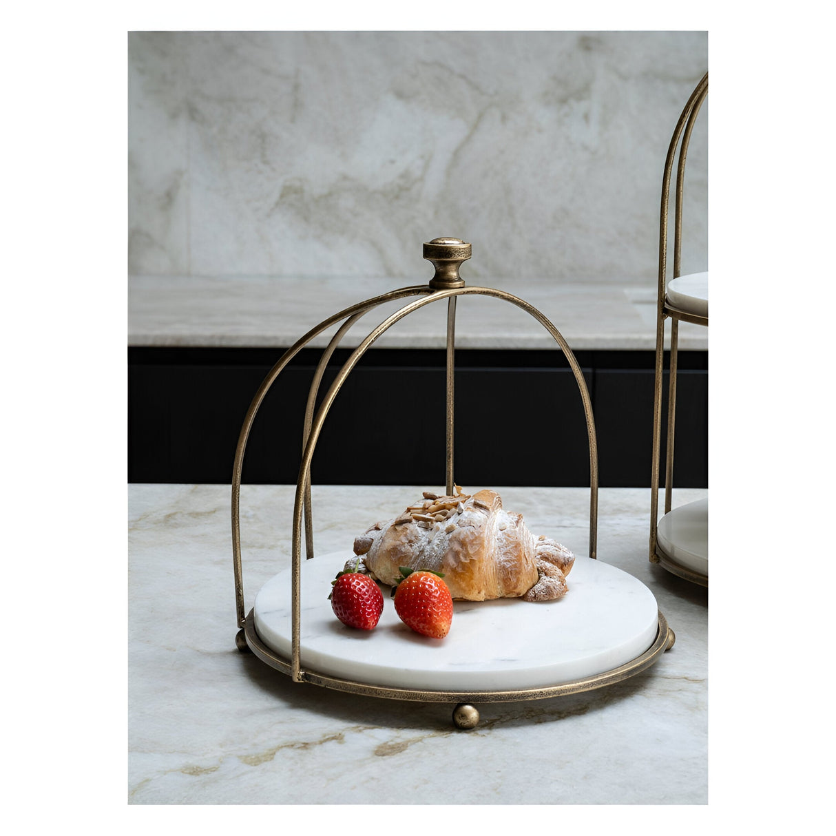 Belvedere One Tiered Buffet Stand - Aged Gold