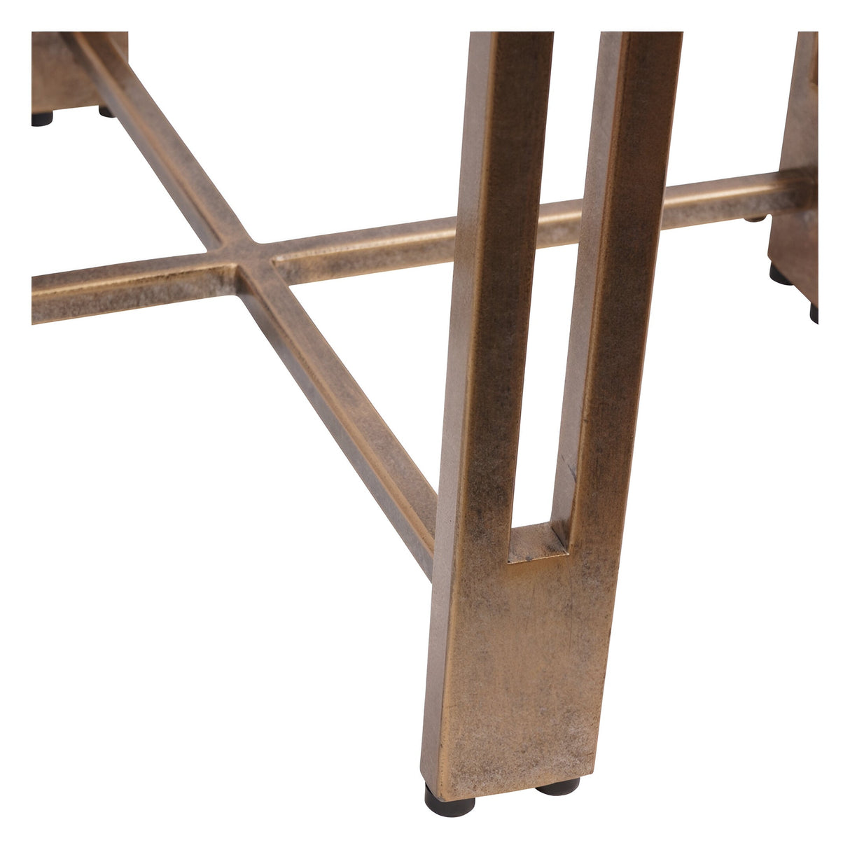 Dalston Sandblasted Wood Side Table - Black & Champagne Frame