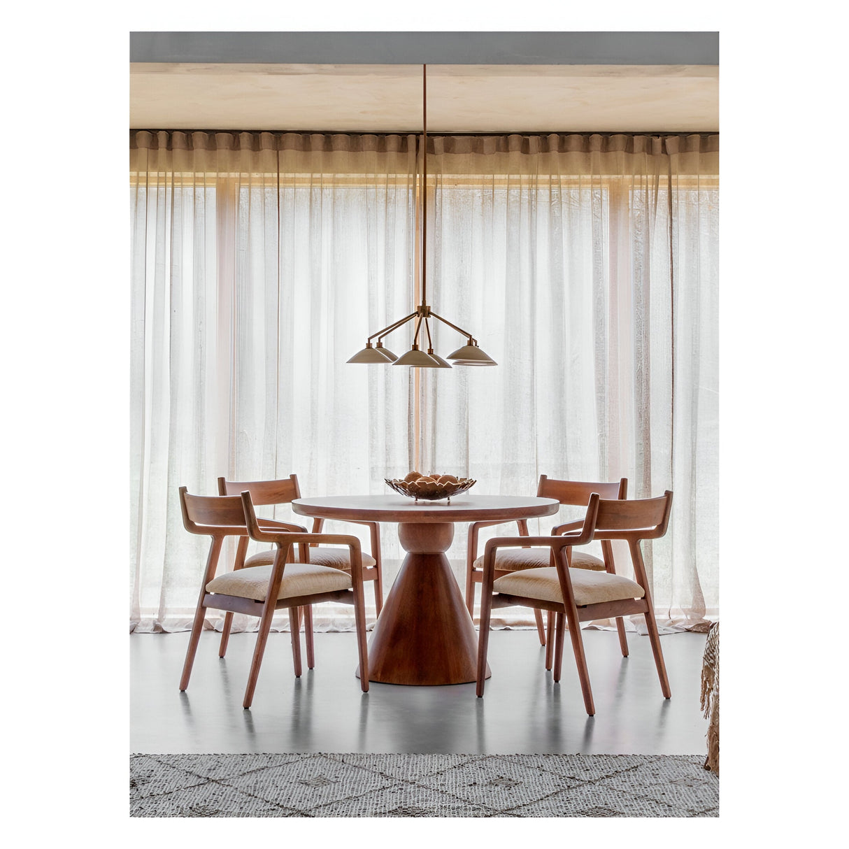 Monterey Round Wooden Dining Table - Brown