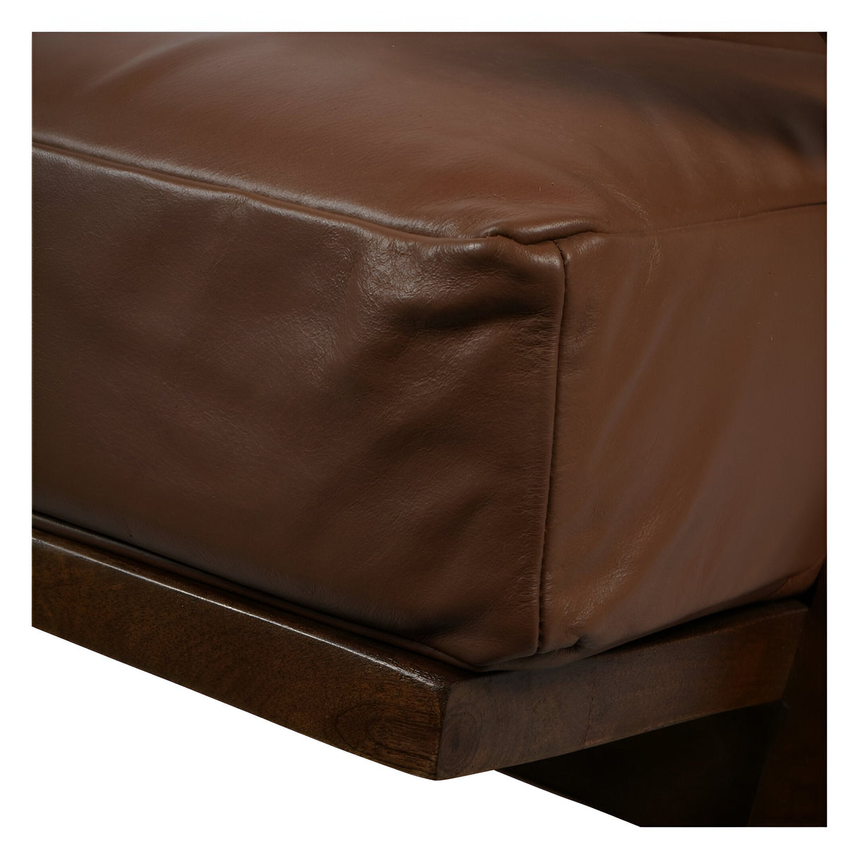 Atherton Wooden Upholstered Leather Armchair - Brown