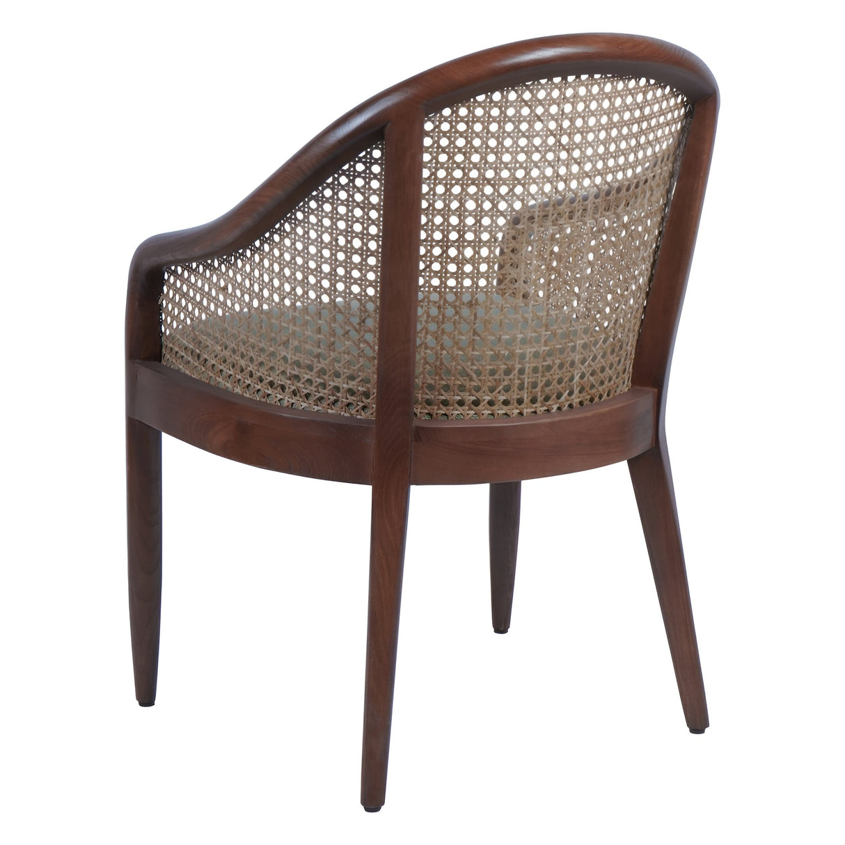 Carmel Oak Armchair With Cane & Upholstery - Brown