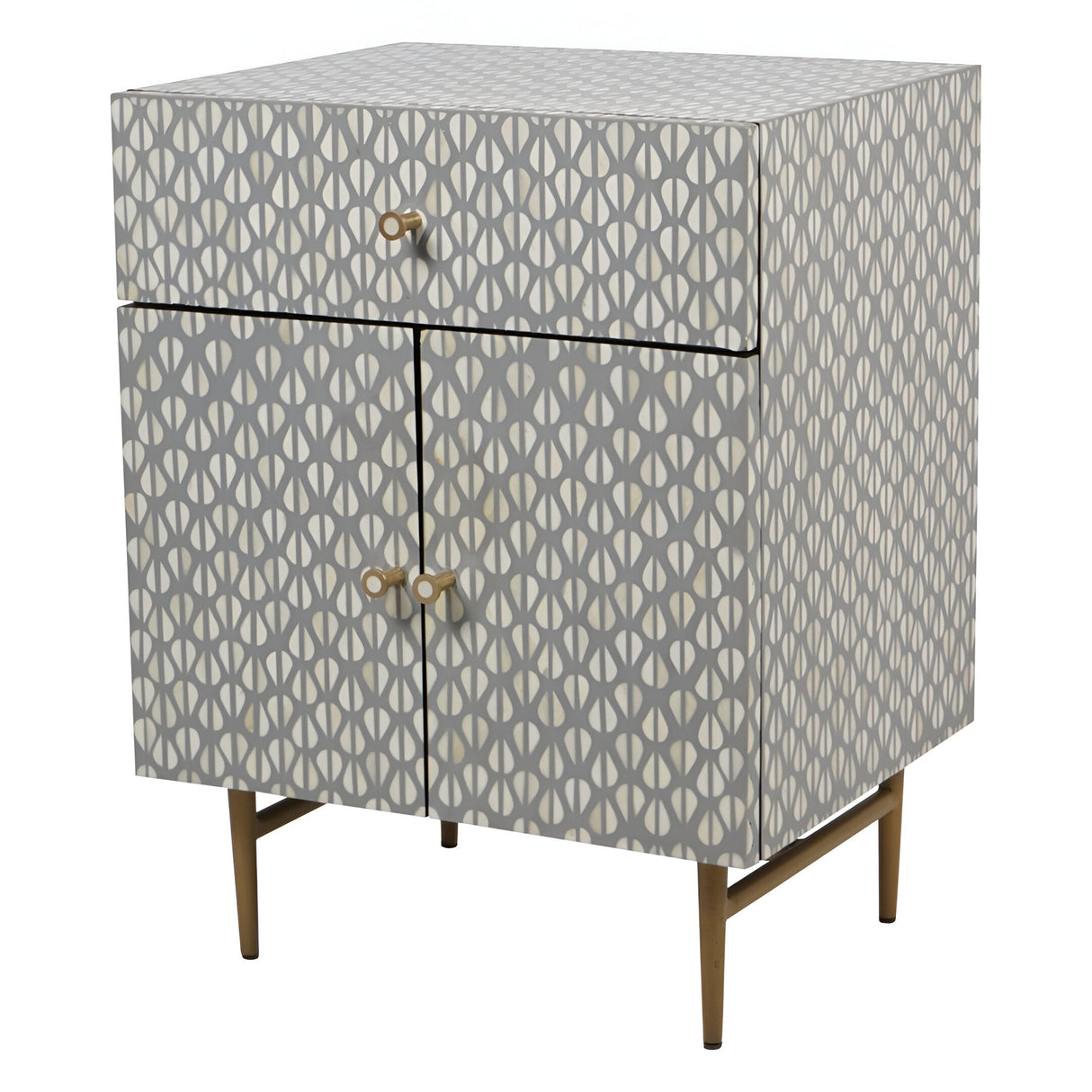 Burgess 2-Door Bedside Cabinet - Grey