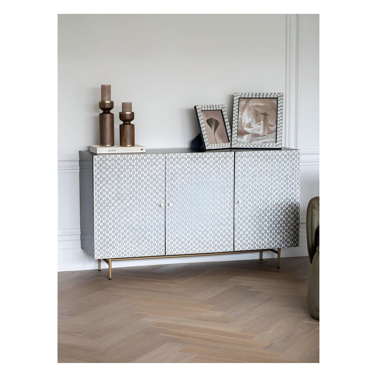 Burgess 3-Door Buffet Sideboard - Grey