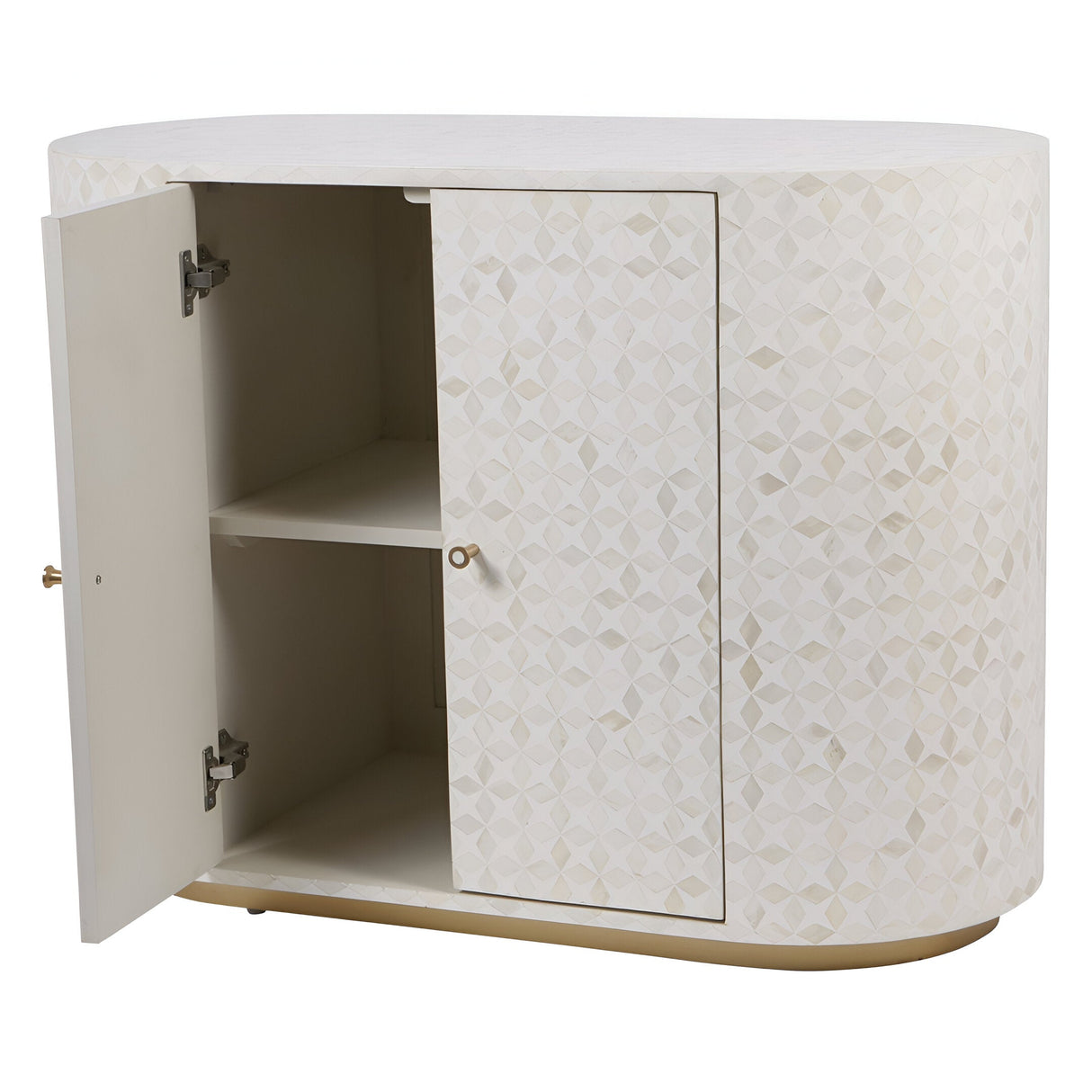 Aspen Bone Inlay 2-Door Cabinet - White