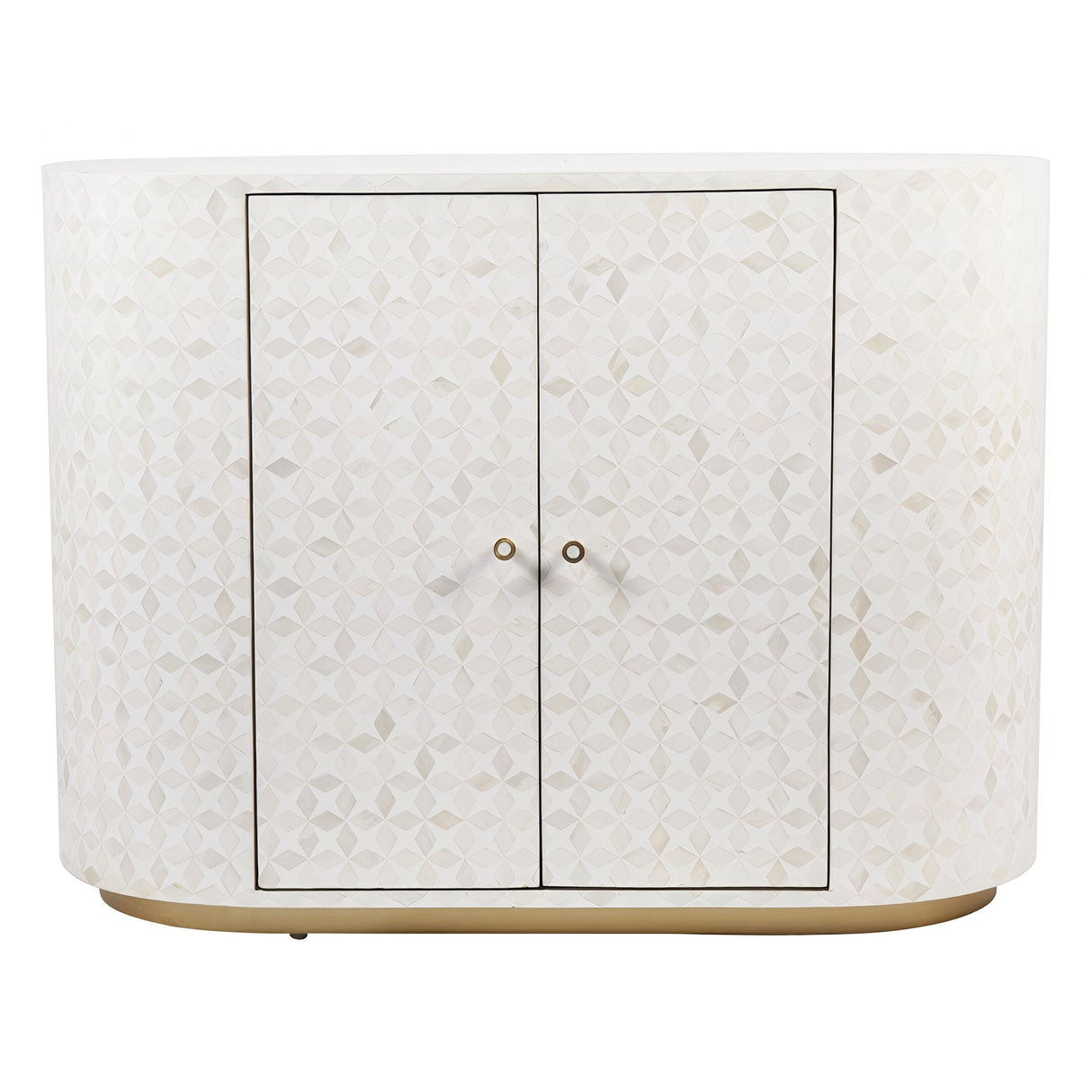 Aspen Bone Inlay 2-Door Cabinet - White