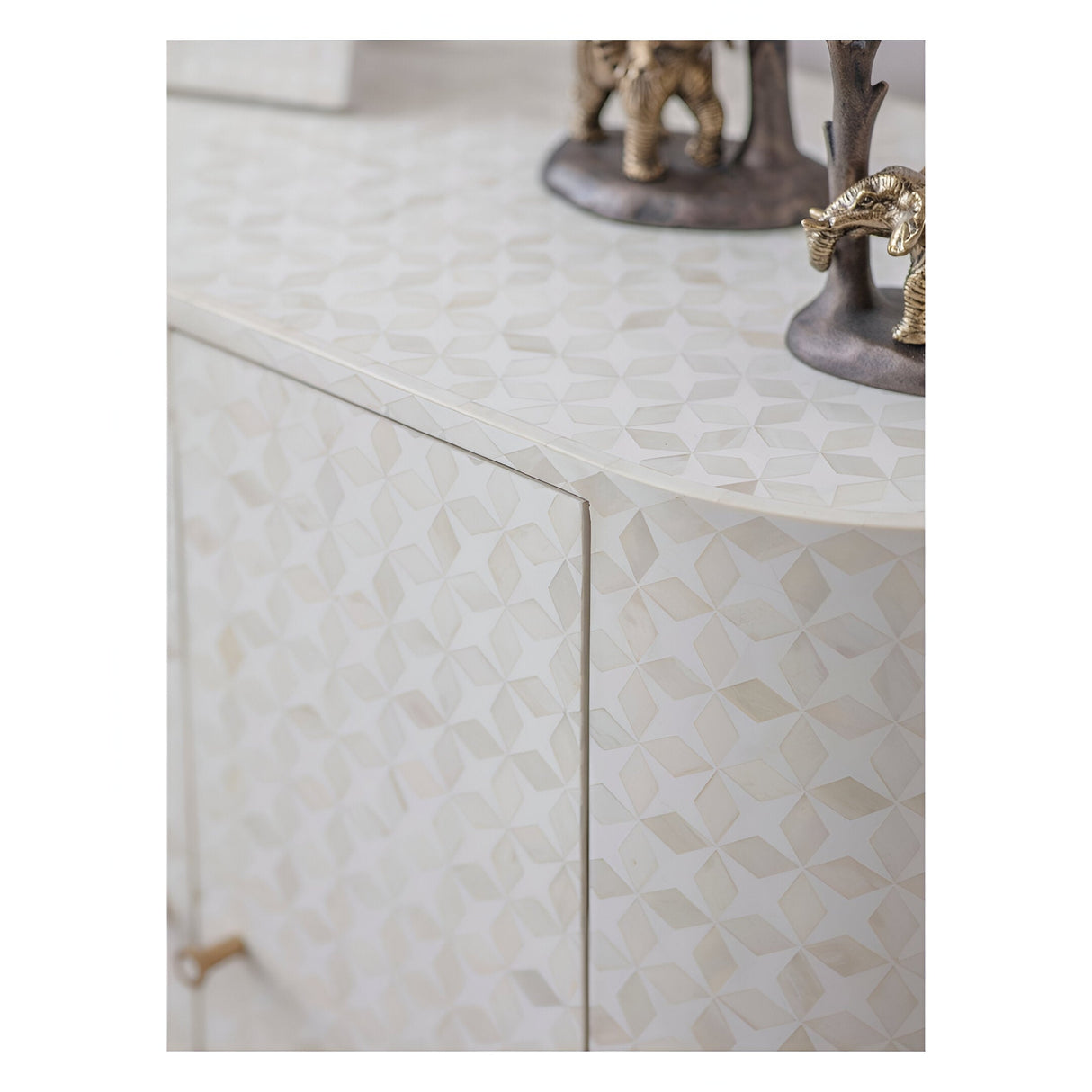 Aspen Bone Inlay 2-Door Cabinet - White