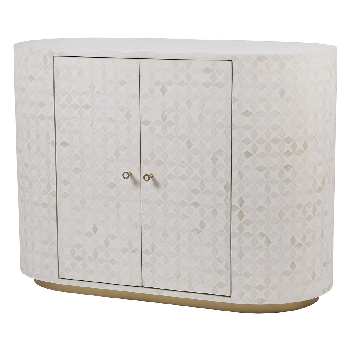Aspen Bone Inlay 2-Door Cabinet - White