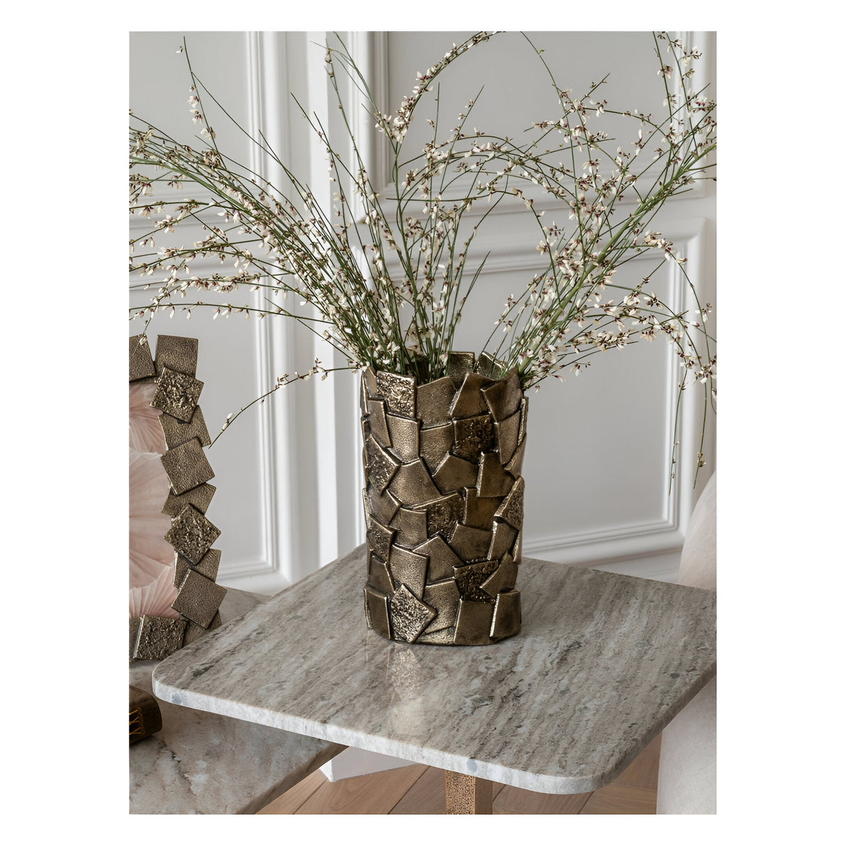 Montrose Cast Aluminium Decorative Vase 25cm - Antique Gold