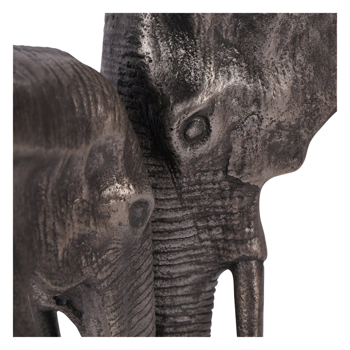 Kariba Cast Aluminium Nuzzling Elephants Figurine - 31cm