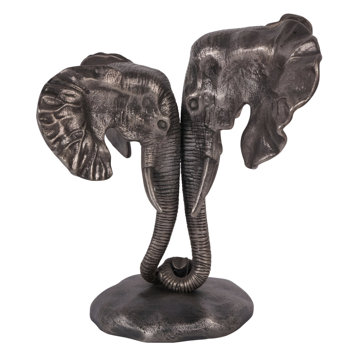 Kariba Cast Aluminium Nuzzling Elephants Figurine - 31cm
