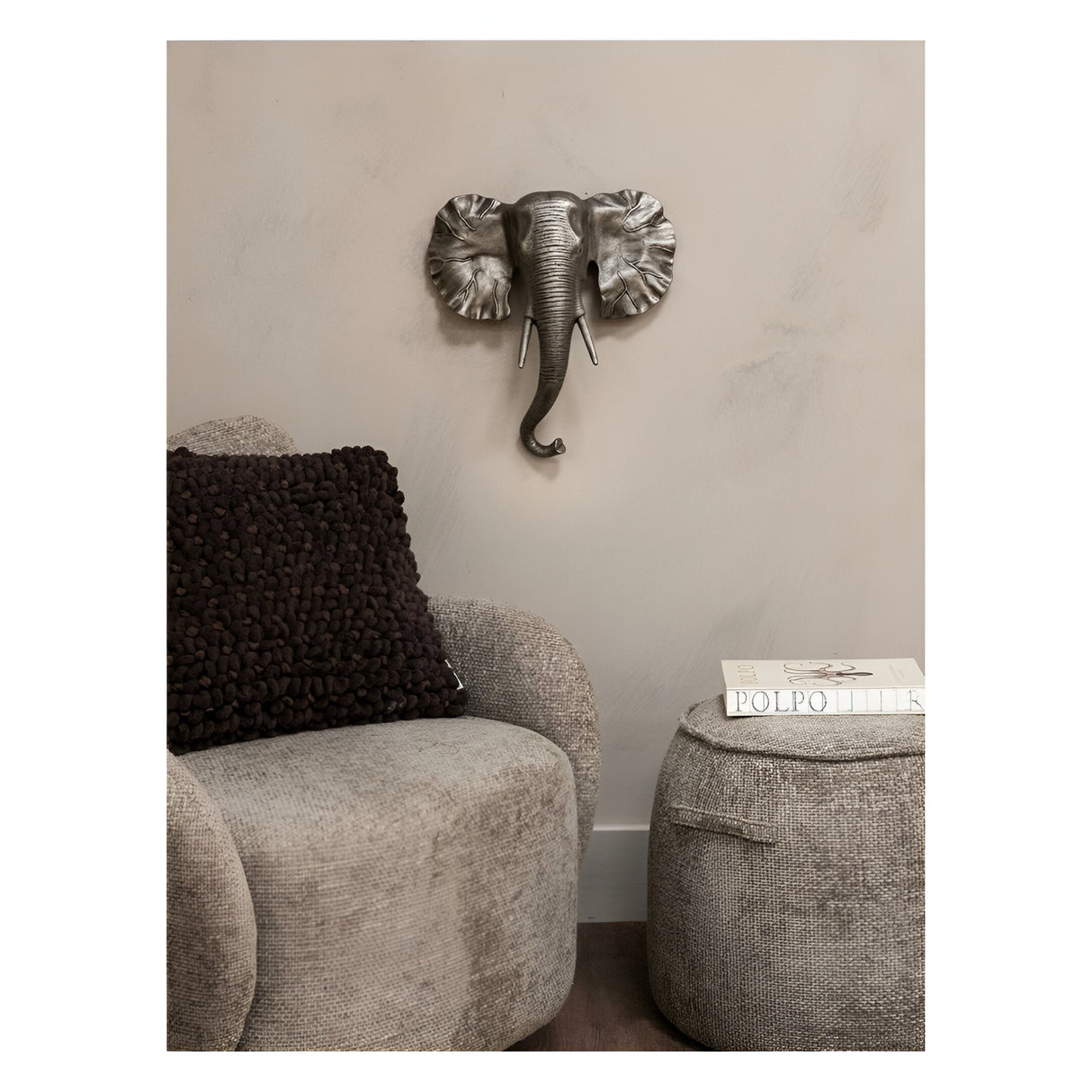 Kariba Cast Aluminium Elephant Wall Art - 37x39cm