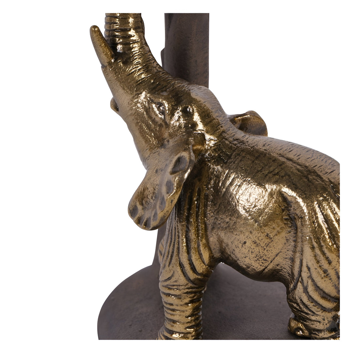 Kariba Elephant Large Hurricane 37cm - Antique Brass